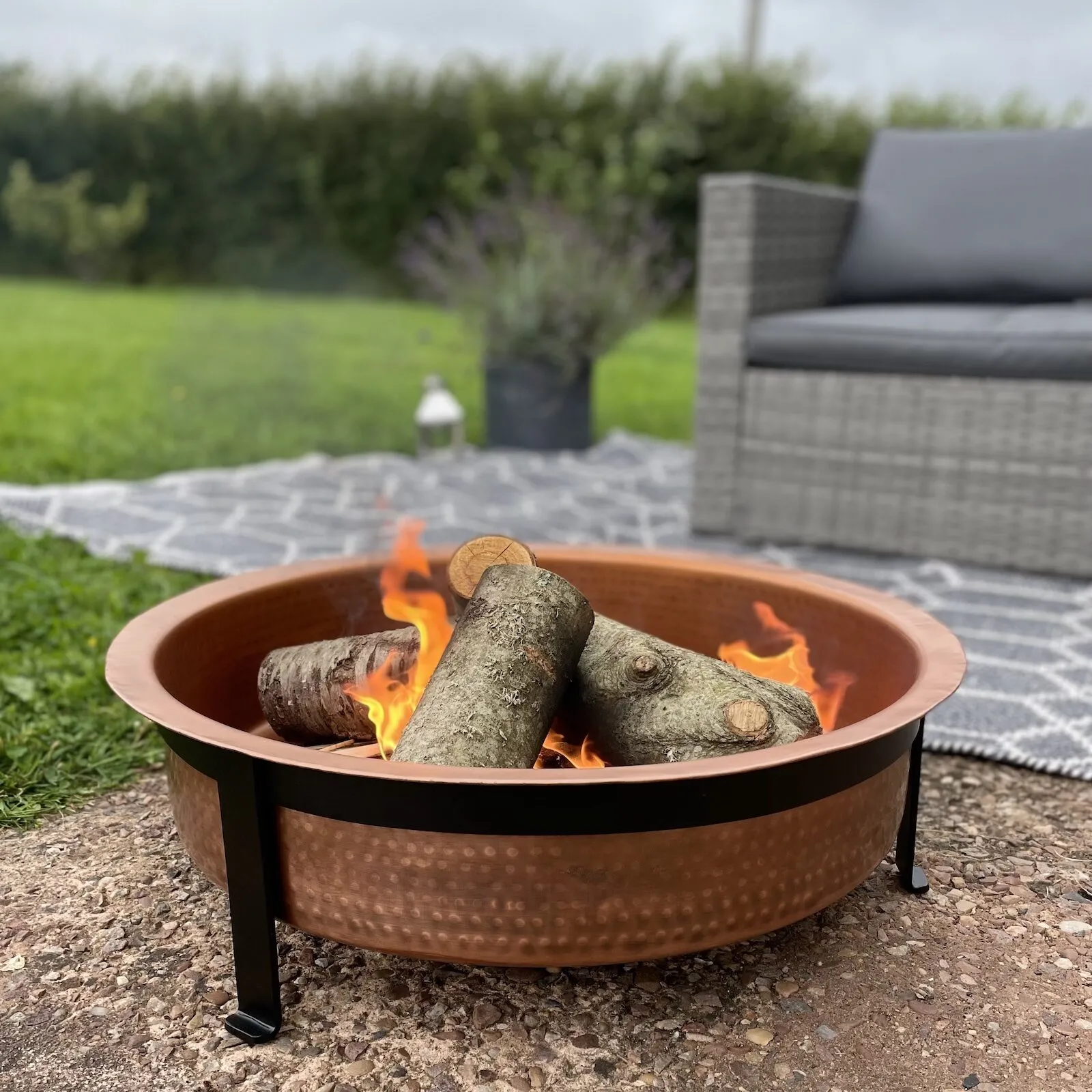 Hammered Copper Fire Pit