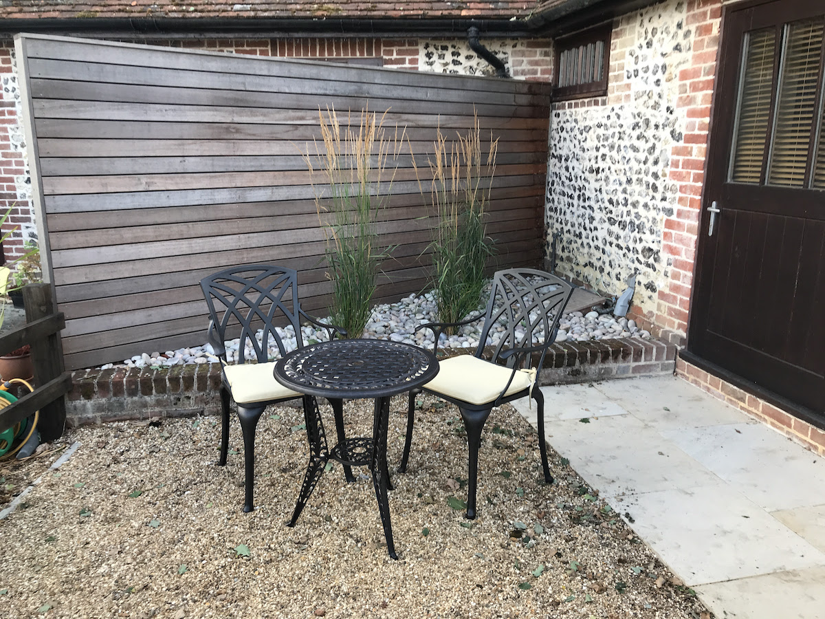Customer photo  of our Ivy Bistro Set with timber screening