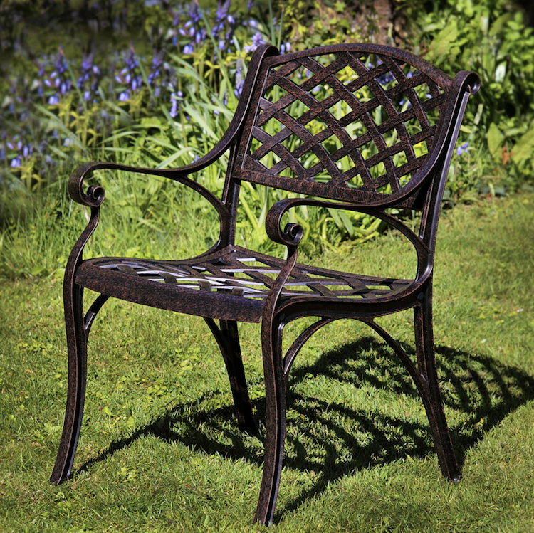 Our Kate Garden Chair is an upgrade option with our June Oval Garden Tables