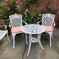 Preview: Rose Table Set - White (2 seater set)