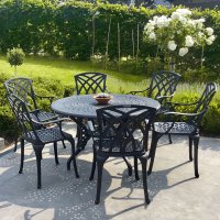 Preview: Amy Table - Antique Bronze (6 seater set)