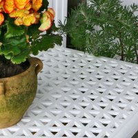 Preview: White claire aluminium garden side table 4