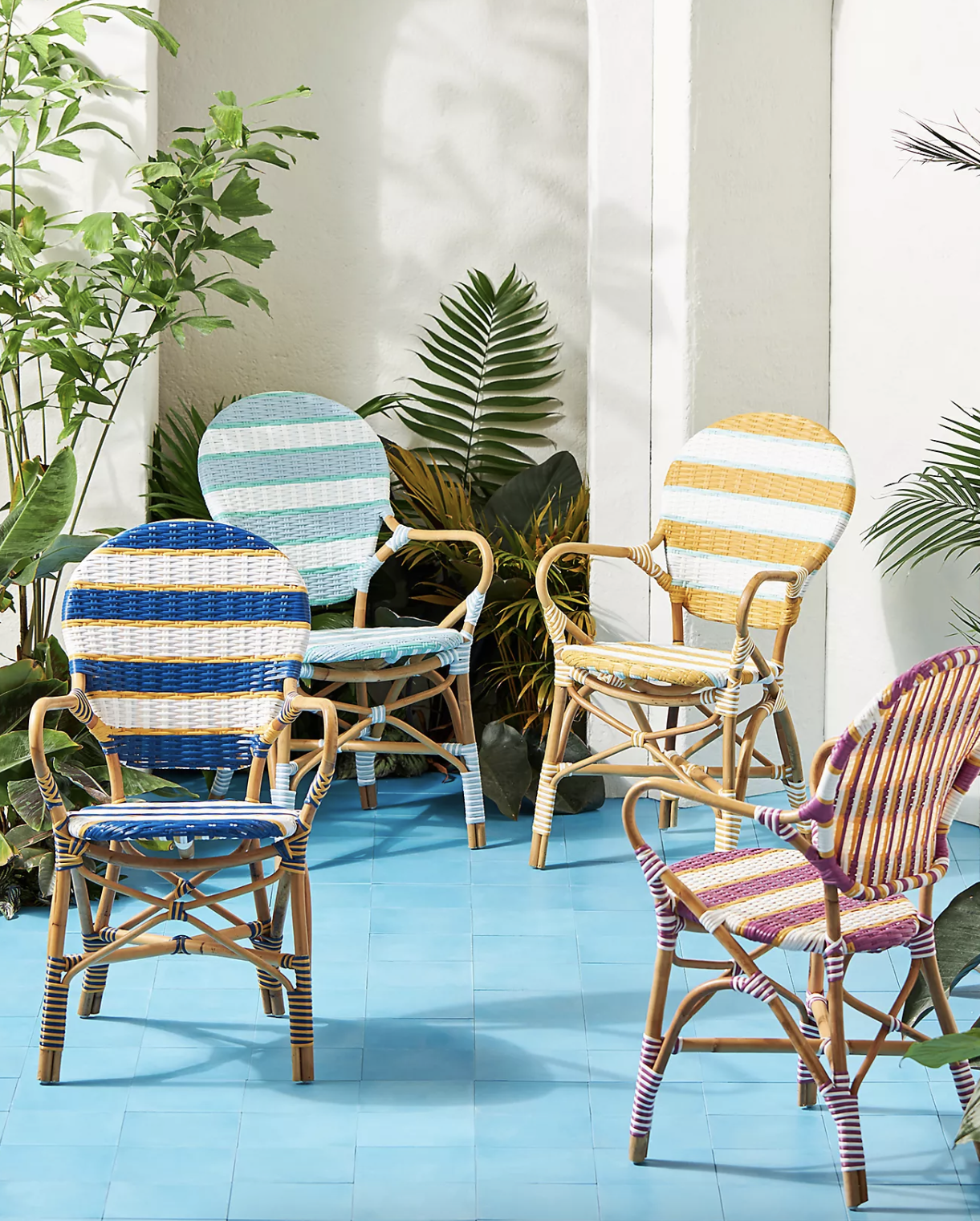Belmar Striped Indoor/Outdoor Bistro Chairs