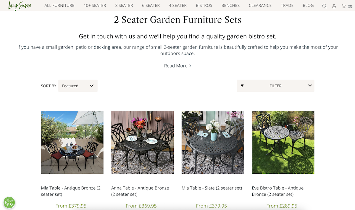 Shop our 2-Seater Round Garden Bistro Table Sets