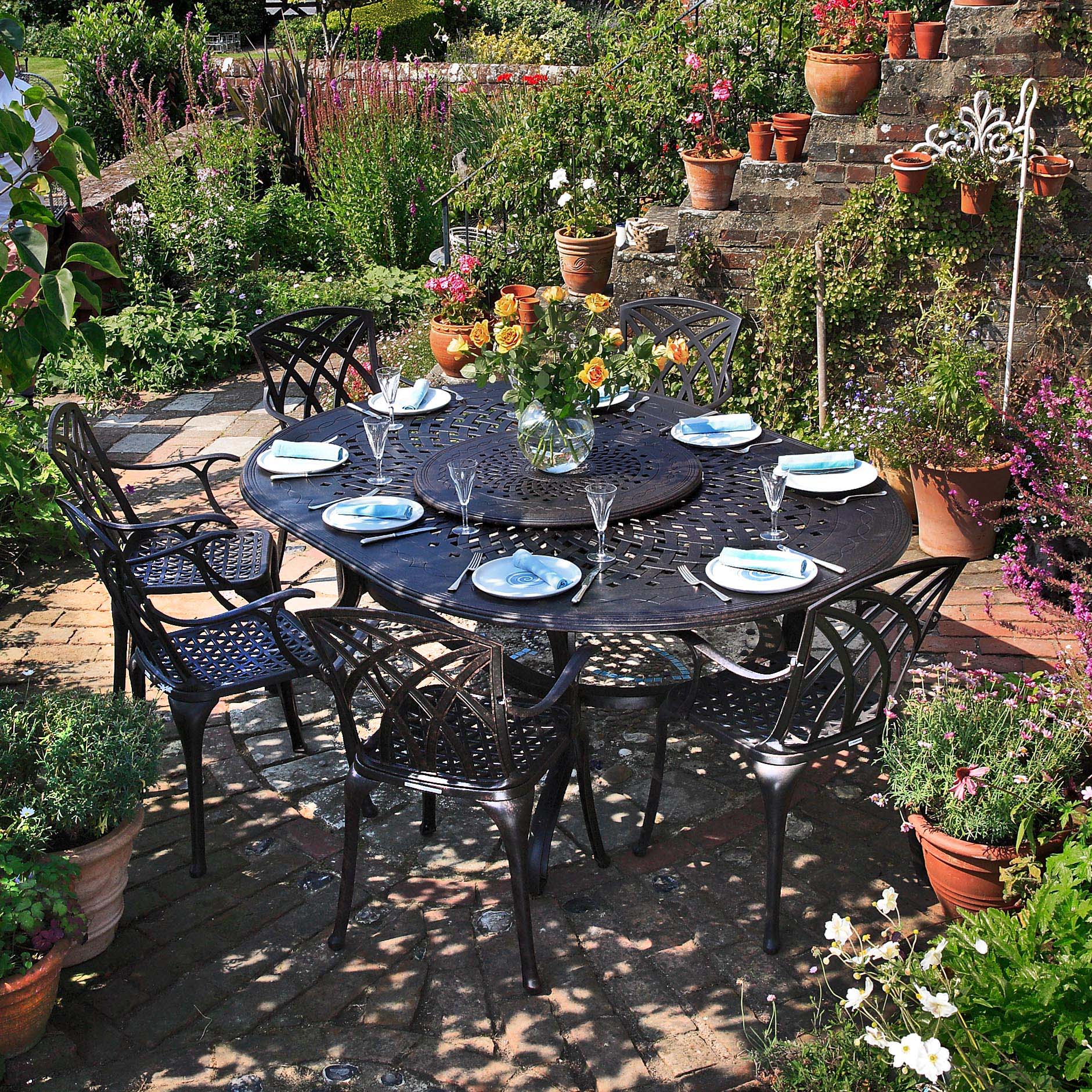Gloria Oval 8 Seater Garden Tables