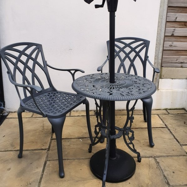 London Rose Table - Slate (2 Seater Set)