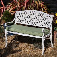 Preview: White_July_Self_Assembly_Metal_Garden_Bench_Cast_Aluminium_1