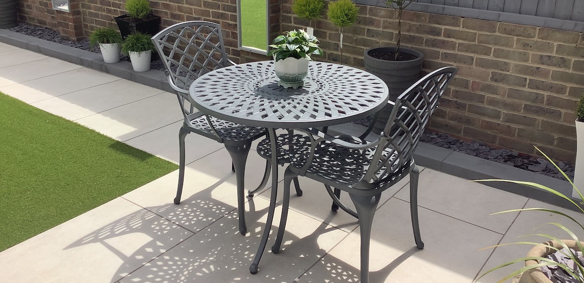 Mia Garden Table in Slate Grey