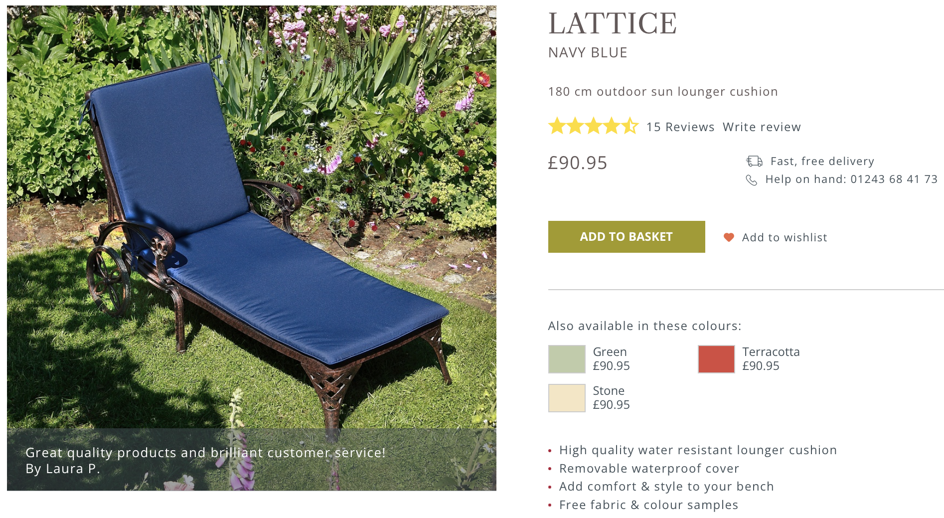 Lattice Lounger Outdoor Furniture Cushions