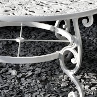 Preview: White 135cm Metal Garden table set 5