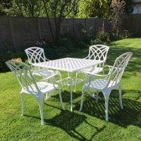 Preview: Lucy Table - White (4 seater set)