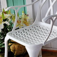 Preview: White_April_Self_Assembly_Metal_Garden_Chair 5