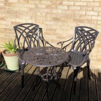 Preview: London Rose Table - Antique Bronze (2 Seater Set)
