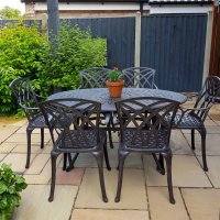 Preview: Emily Table - Antique Bronze (6 seater set)