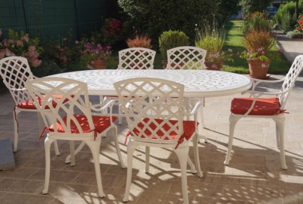 Catherine Table - White (6 seater set)