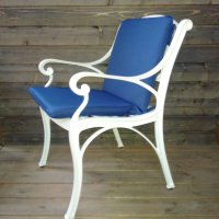 Preview: Kate white metal garden lattice chair 6