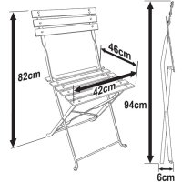 Preview: Alessia Bistro Chair Dimensions Diagram
