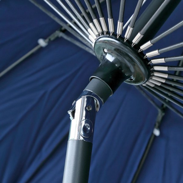 2.5m Blue garden fiberglass parasol 3