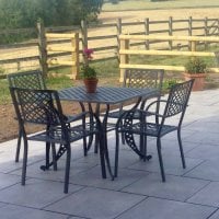 Preview: Lucy Table - Slate Grey (4 seater set)