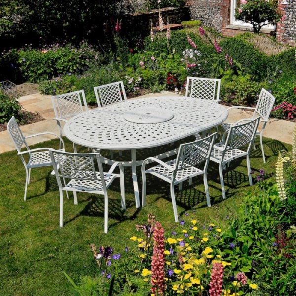 Rosemary Table - White (10 seater set)