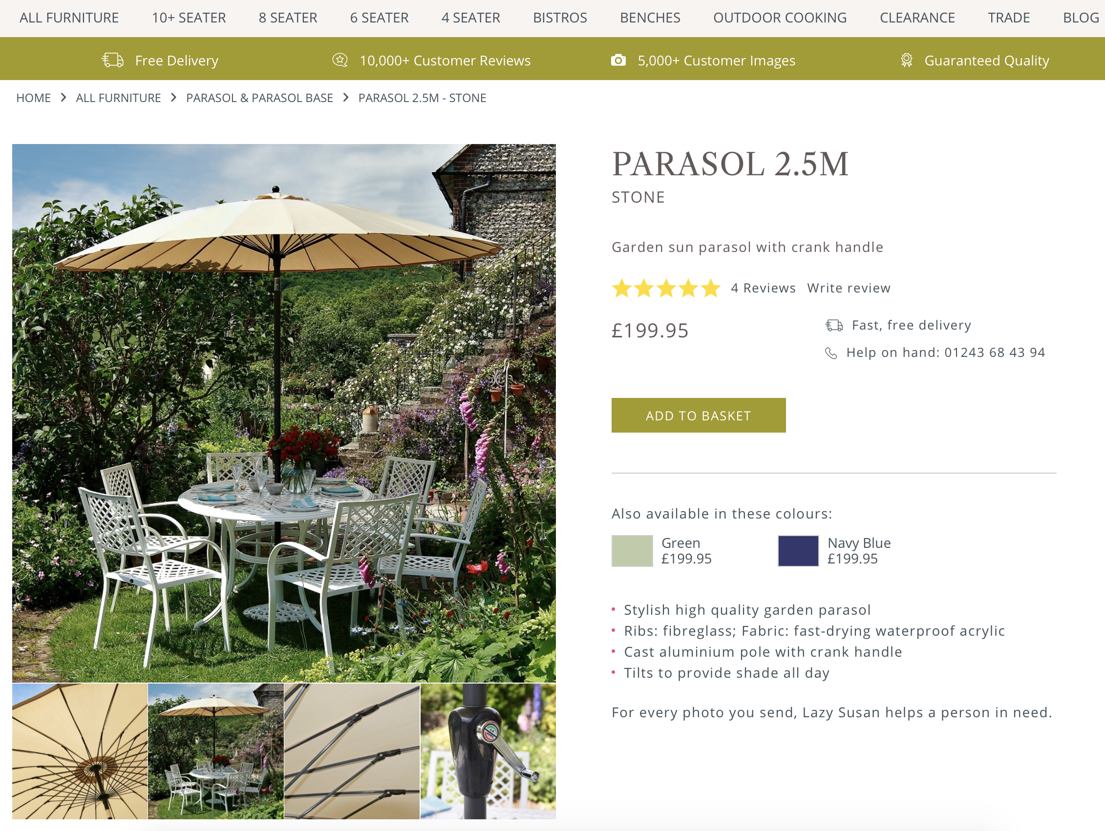 Garden Parasols Product Page