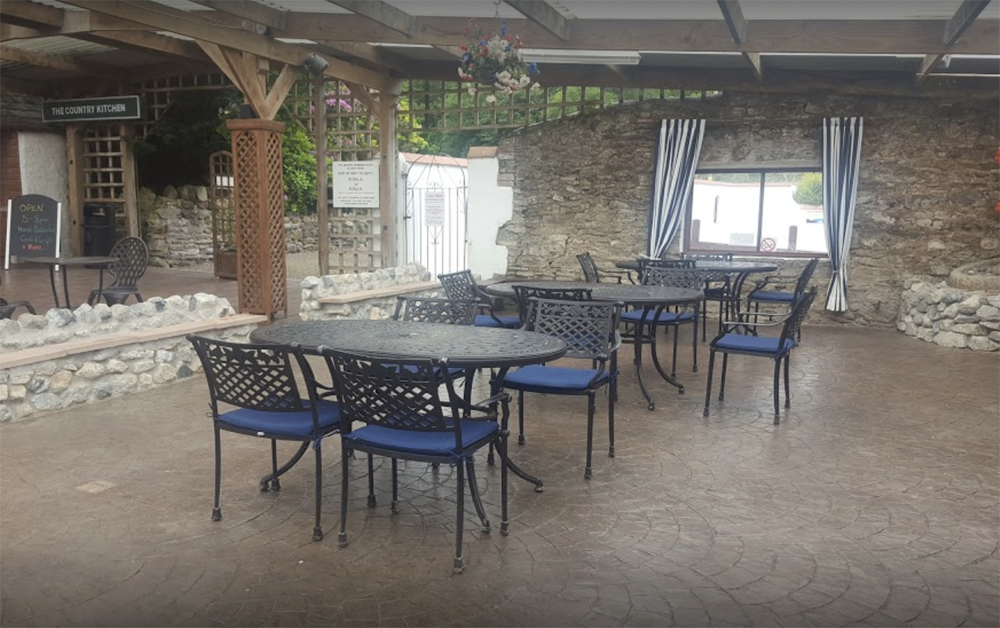 You'll find our furniture in their beautiful courtyard