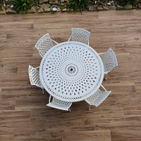 Preview: Frances Table - White (6 seater set)