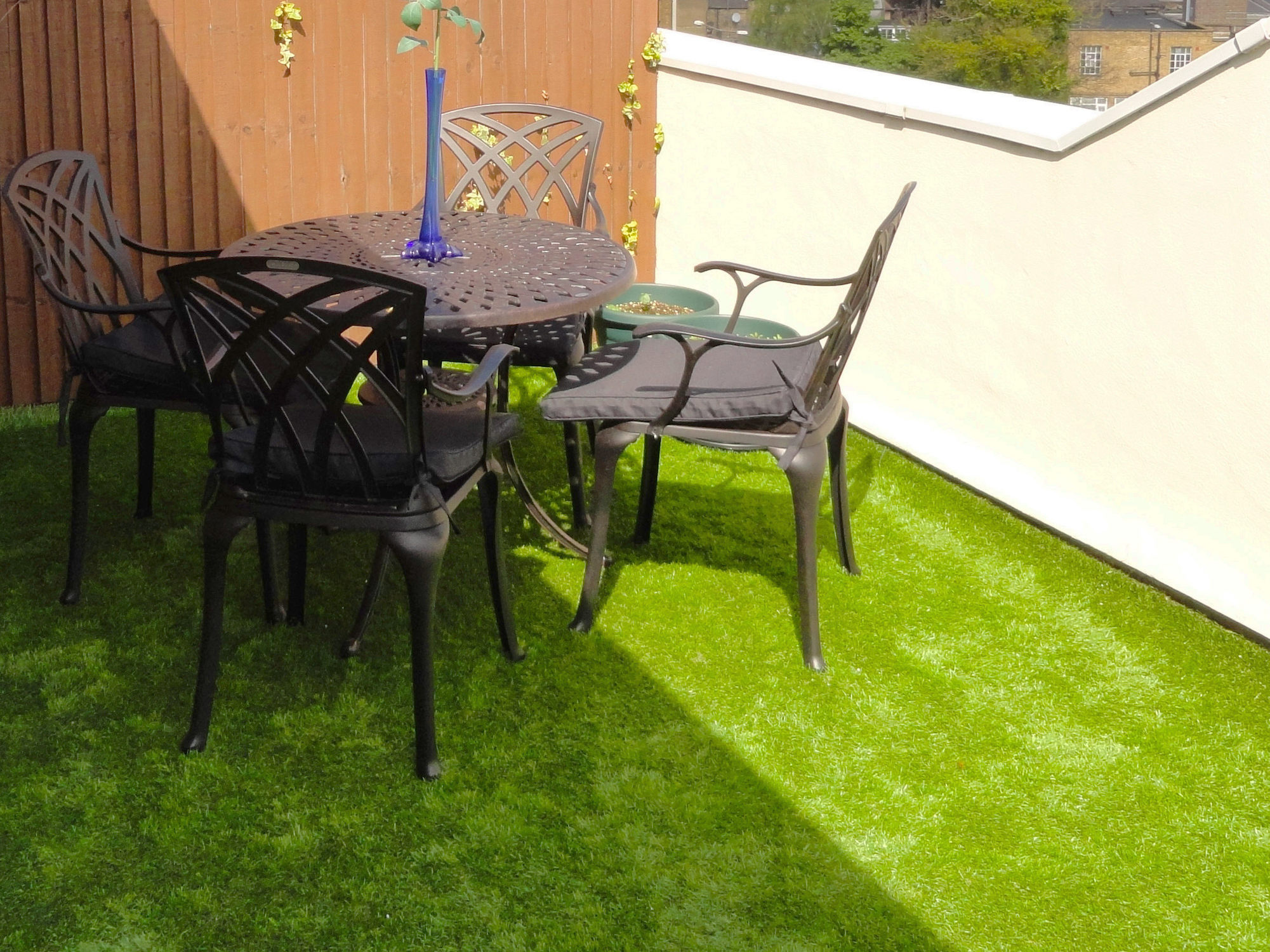 Is it OK to put our metal garden furniture on a synthetic lawn?
