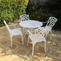 Preview: Hannah Table - White (4 seater set)